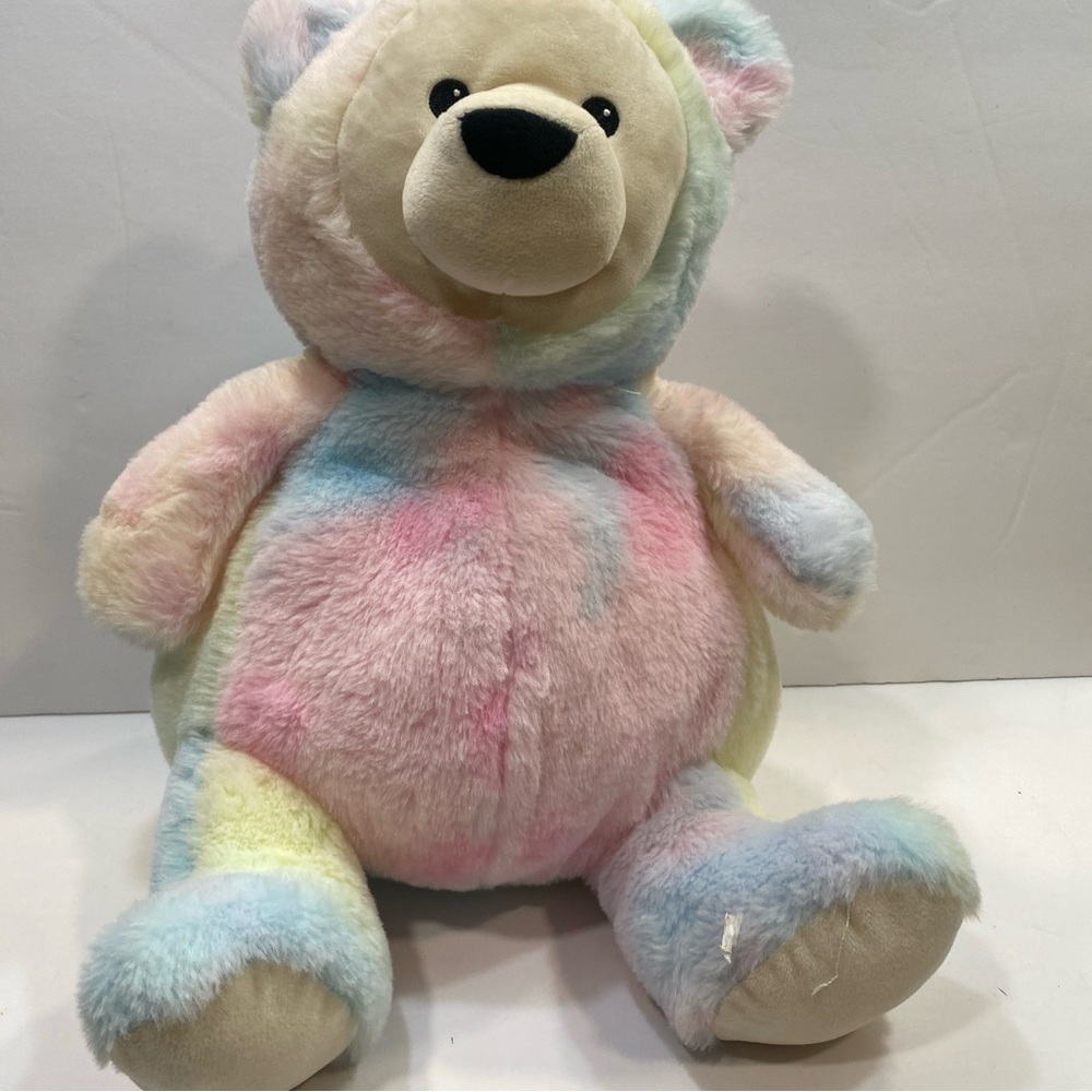 FAO Schwarz Rainbow Bear Plush Stuffed Animal lights up & Makes Noise tested
